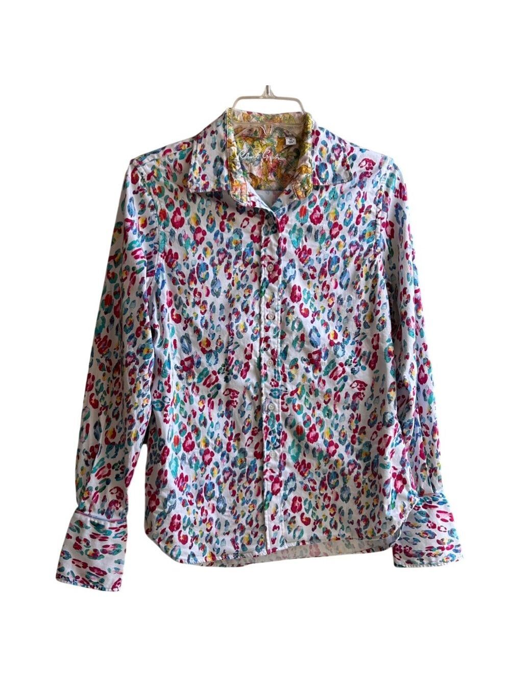 Robert Graham Multicolor Leopard Print Button-Up Blouse
